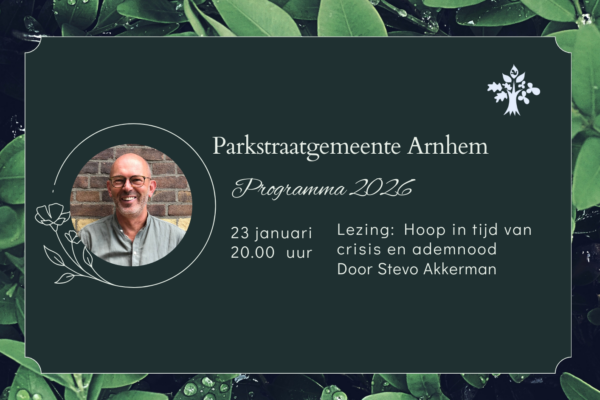 Lezing door Stevo Akkerman over hoop in tijden van crisis en ademnood